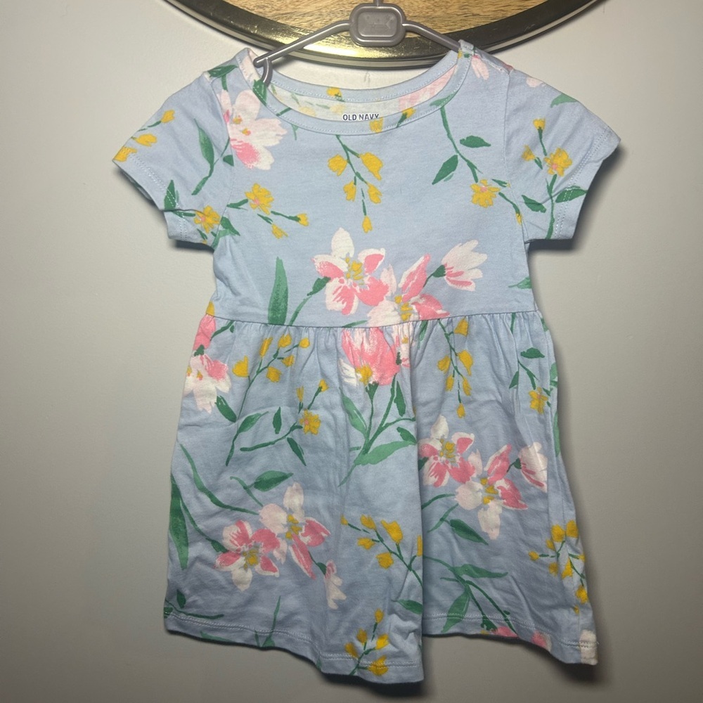 5 For $30 Old Navy Sky Blue Kids Dress with Floral Design